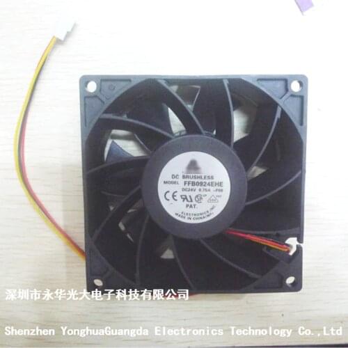 Cooling fan FFB0924EHE DC24V 0.75A-F00 Double ball bearing fan with 3lines 9cm 92×92×38MM,velocity measurement Version