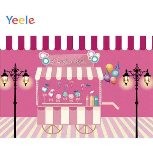 Candy Shop Lollipop Sweet Dessert Cake Candyland Princess Birthday Party Backdrop Vinyl Photography Background For Photo Studio