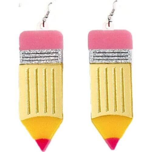 Pencil Dangle Earrings Teacher Gift Studen Gifts Acrylic Earrings