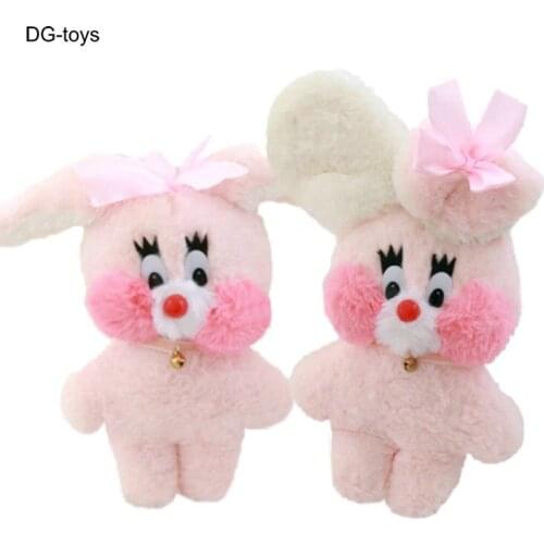 High quality Korea Long Eye Lash Bunny Plush Toy Stuffed Pink Bows Makeup Bunny Cafe Mouse Plushies Dolls for Girl Girly Decor