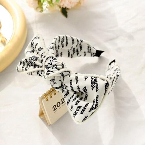 Autumn And Winter Style Contrast Color Creative Letters Solid Color Plush Girl Hair Accessories Headband