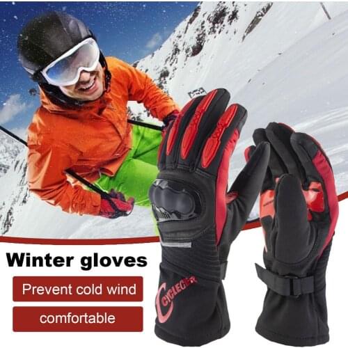 Winter Ski Gloves Waterproof Motorcycle Snowboard Cycling Gloves Men Women Thermal Warm Snowmobile Bike Riding Gloves Mittens