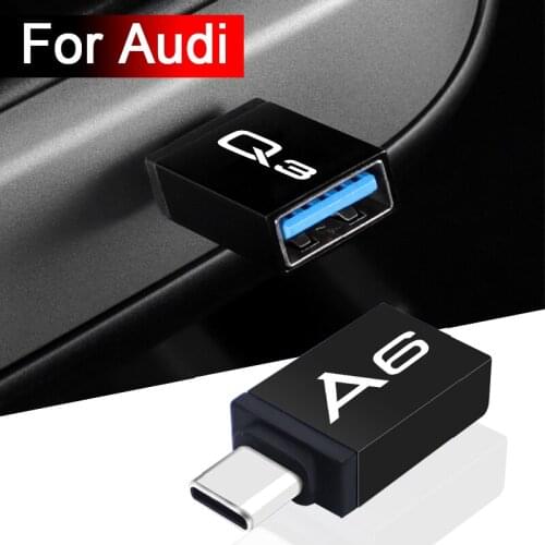 1Pc Car USB type c cable converter charging adapter For AUDI A4 A6 Q3 Q5 Q7 Auto parts Accessories