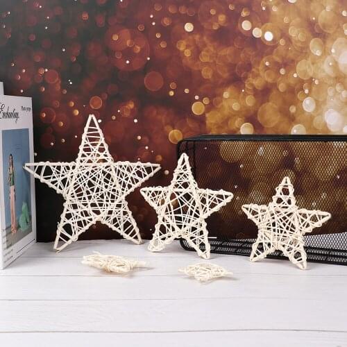 1PC DIY Handicraft Home Ornaments Wedding Party Supplies Indonesian Vine White Rattan Star Woven Wreaths Christmas Decoration