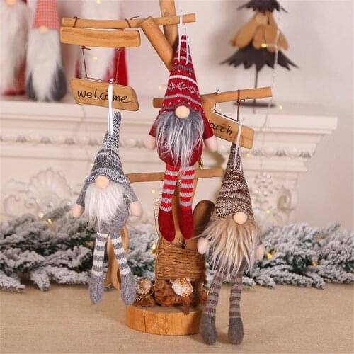 1PC Christmas Tree Pendant Knit Mini Doll Christmas Decorations Creative Sitting Posture Forest Action Figure For DIY Home Decor