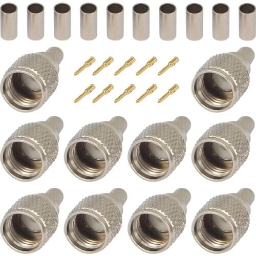 10 Pieces RF connector mini UHF male for RG58 RG142 LMR195 cable adapter