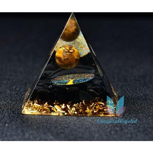 2.36‘’ Orgone Pyramid Magic Vision Crystal Ball Quartz Healing Meditation Gift