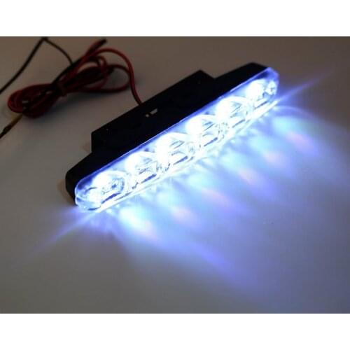 2x Automobiles Xenon White 6 LED Super Bright DRL Daytime Running Driving Lights Fog Lamps Waterproof Vehicle Car Styling Lamp