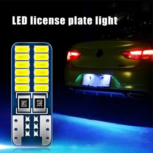 2Pcs W5W LED T10 Led Bulb 168 194 24SMD 4014 Car Signal Lights Clearance License Plate Lamp 6000K White 12V