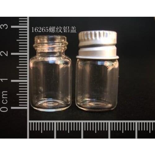 20 pcs 2ml 16x26mm Small Clear Glass Bottle Vial Pendant With Aluminum Lid For Wedding Holiday Decoration Christmas Gifts