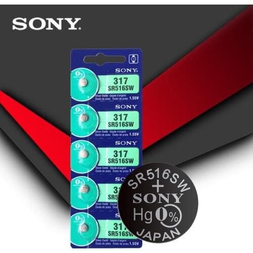 5Pcs/Lot Brand New Sony LONG LASTING 317 SR516SW SR62 D317 V317 Watch Battery Button Coin Cell MADE IN JAPAN 100% Original