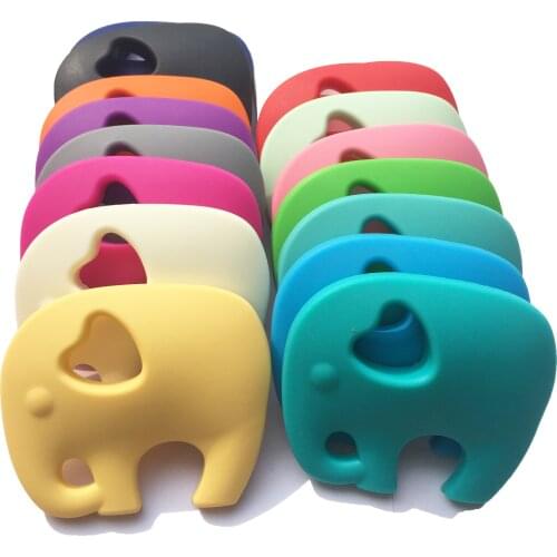 BPA Free Very Large Elephant Silicone Teething Chew Pendant or Teether Necklace pendant 5pieces /lot