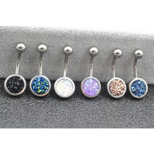 50pcs Stainless Steel Glitter Navel Belly Ring Button Bar Body Piercing Jewelry 14G New Design Sex Navel Piercing Free Shipping