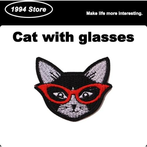 Black Cat Patch Decorative Badges Custom Iron On Embroidery Patches For Clothes Cartoon DIY Jeans Animal Stickers