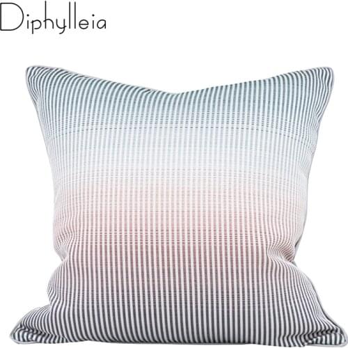 Diphylleia New Arrival Cushion Cover Gradual Change Color Stripe Throw pillow Case Modern Italian Style luxurious Coussin 45x45