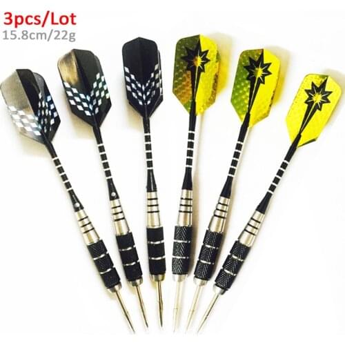 3pcs/Lot 22g/15.8cm Imitation Tungsten Steel Darts 2BA Standard Aluminum Alloy Dart Shaft With Steel Tips and Laser Dart Flights