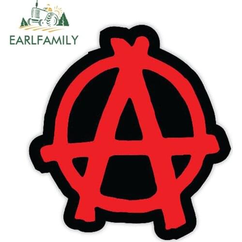 EARLFAMILY 13cm x 12.2cm Anarchy Car Stickers for Window Laptop Truck Bumper Vinyl Decal Window Trunk Bumper Decor Glue Sticker
