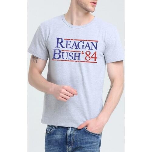 INP REAGAN BUSH Reagan eighties short sleeve T-shirt Top Lycra Cotton Men T shirt New DIY Style