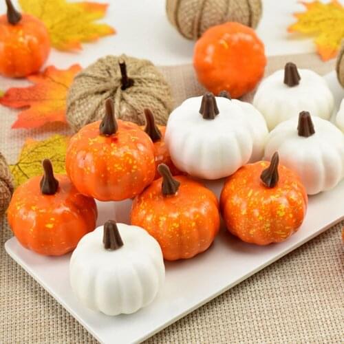 Simulation Foam Pumpkins Realistic Pumpkins Teaching Props for Halloween Harvest Home Kitchen Party Hotel Decorations