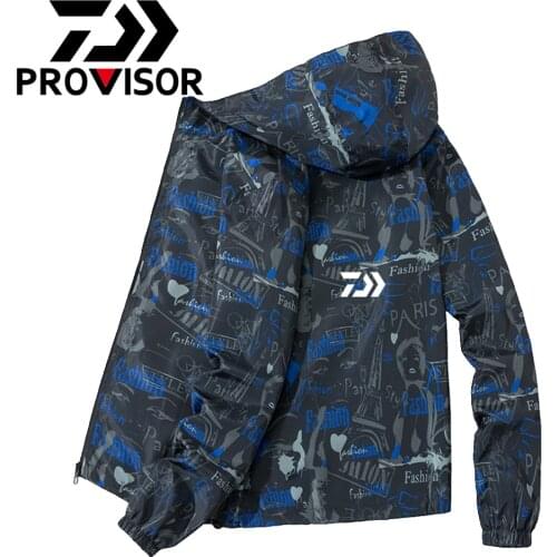 Daiwa Spring autumn camouflage Fishing Clothes Men Fishing Jacket Breathable Fishing Wear Outdoor Quick Dry Fishing Sports Shirt