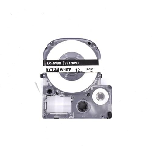 Label Cassette Black On White 12mm*8M SS12KW 100% Compatible Label Tape for EPSON/KingJim Label Printers
