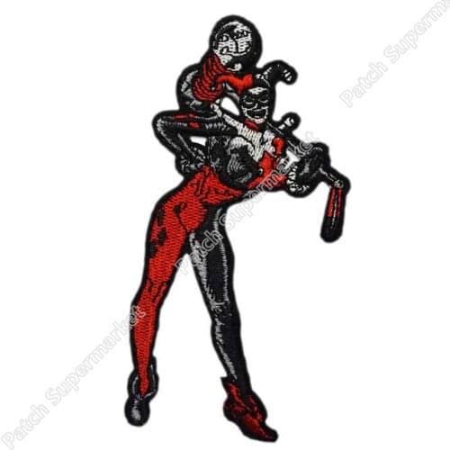 4.75" Quinn DC Comic Villain Gotham Joker Jester Movie TV Series Costume Embroidered Emblem applique iron on patch