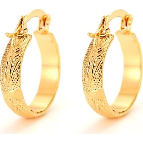 Bridal Men Jewelry gold Color Brincos Top Quality Women Hoop Earrings Wave Hollow Earrings wedding party Christmas gifts