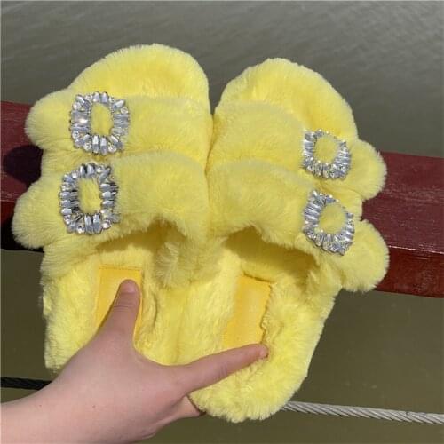 2021Fashion New Style European And American Popular Lady Fur Slippers 100% Mink Fur Slippers High Quality Fur Indoor Slippers
