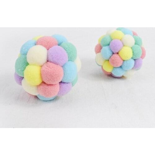 New Colorful Handmade pet cat interactive toy cat Bells Bouncy Ball toys well-made bells sound pet toys Pet Supplies