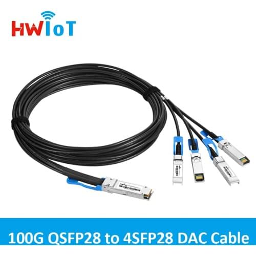 100G to 4xSFP28 ODM DAC Passive Direct Attach Copper Cable 0.3M to 7M Compatible Cisco HUAWEI Juniper Ruijie ZTE