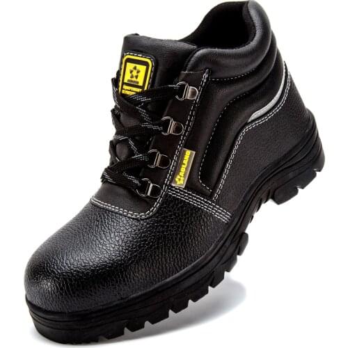 Genuine Leather Work Safety Boots Waterproof Wear-resistant Anti-static Safety Shoes Outdoor Tactical Military Boots Keep Warm