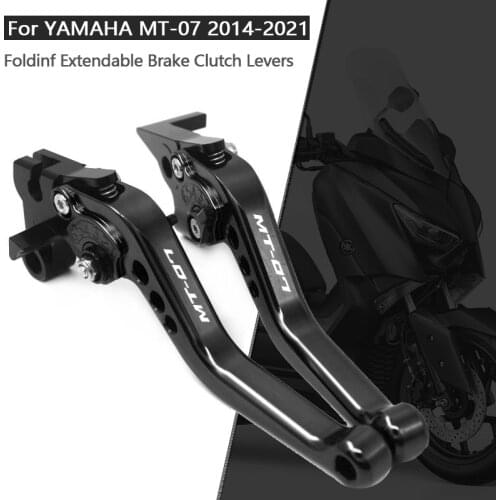 For YAMAHA MT-07 MT 07 MT07 FZ-07 FZ07 2014-2021 Motorcycle Accessories Short Brake Clutch Levers LOGO MT-07 FZ-07