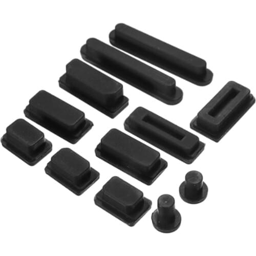 12 in 1 USB plug Cover Anti-Dust Silicone For Macbook Pro 13 "15" air 11 " Black and White