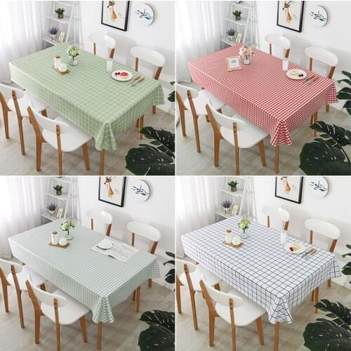 PVC Tablecloth for Coffee Table PVC Plaids Rectangular Tablecloths Oilcloth Waterproof Table Cover For Home Kitchen Living Room