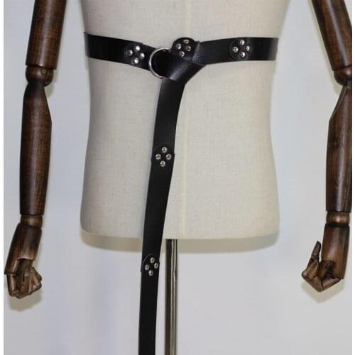 Medieval Renaissance Waist Ring Belt Costume Accessory Part For Adult Men Viking Knight Pirate Cosplay Larp Leather Loop Buckle