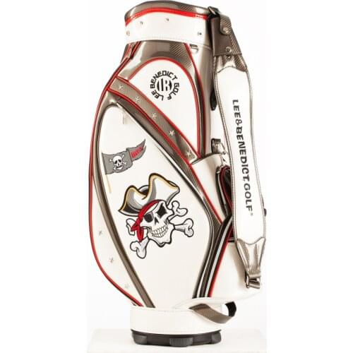 New LEEB Golf Standard Bag Cart Bags With Rain Hoods PU Leather 5 WaysDouble-sided Embroidery Golf Tour Staff Bag