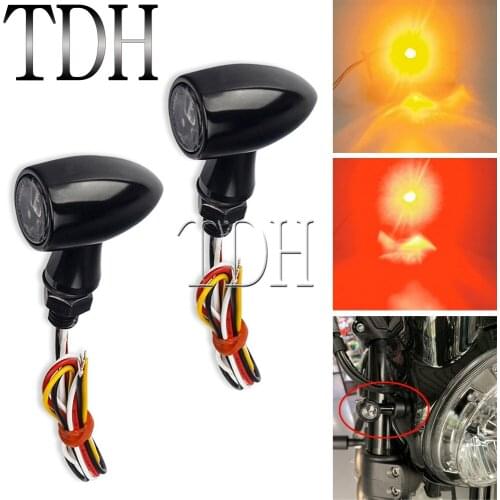 Motorcycle Retro E13 E-mark Bullet LED Rear Turn Signal Indicator BLinker Tail Light For Harley Honda Bobber Chopper Cafe Racer