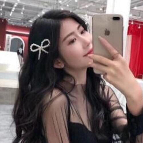 Korean pearl hairpin girl ins net red bb clip exquisite bow cute girl hair clip wholesale