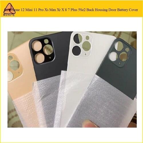 1Pc New Arriving Rear Cover For iPhone 12 Mini 11 Pro Xs Max Xr X 8 Plus 5Se2 5Se Back Battery Cover Rear Door Housing Case