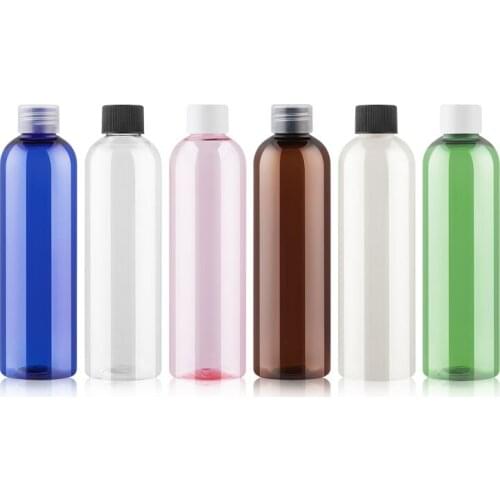 24pcs 250ml Empty PET Bottle Plastic Screw Cap Travel Lotion Container Packaging For Cosmetics Shampoo Perfume Oil