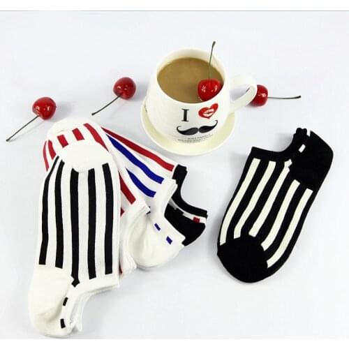 3 Pair Free Shipping New High Quality Cotton Fashion Thin Stripes Originality Casual Breathable Summer And Autumn Boat Socks