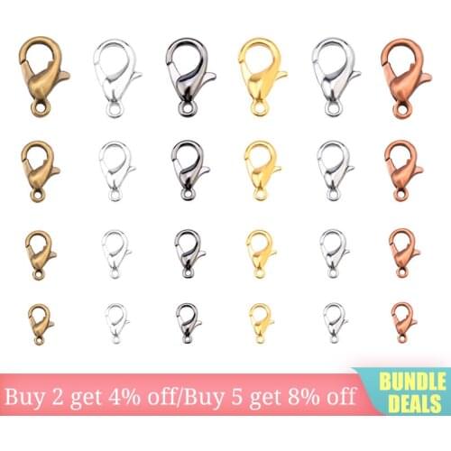 5x10/6x12/7x14/8x16mm Zinc alloy Lobster Clasps Lobster buckle Bracelet End Connectors for Jewelry Findings handmade Accessories