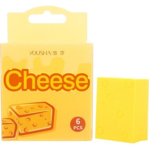 6Pcs Portable Soft Cheese Puff Two Sets Of Triangle Fan Cosmetic Powder Puff Makeup Blending Foundation Sponge Puff Tool