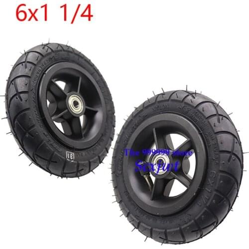 6x1 1/4 6 Inch tyre Pneumatic Tire wheel Motorcycle Scooter Inflation Wheel With Hub Electric Scooter tyre accessories