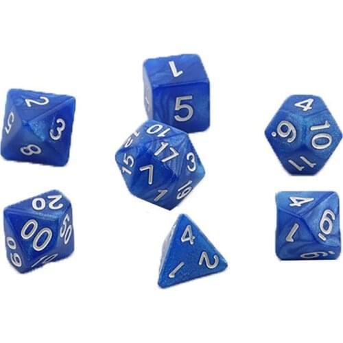 7pcs/set Games Gaming Dices Multi-sided Dices Desktop Game Accessories Multi Faceted Acrylic Dice Suit