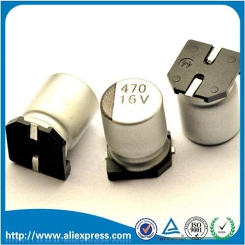 100PCS 16V 470UF 470UF 16V SMD Aluminum electrolytic capacitor 16 V / 47 UF Size 8*10.2MM Electrolytic capacitor