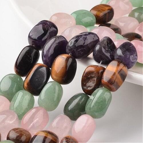Jewelry Beads Nuggets Natural Mixed Stone Bead Strands, 12~17x11~12x8~10mm, Hole: 1mm; about 15.7"