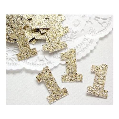 Glitter custom number BIRTHDAY Die Confettis embellishment Baby Shower baptism wedding bridal party Table scrapbook scatters