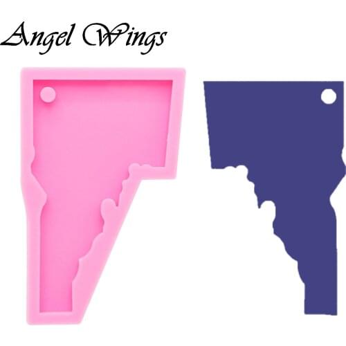 Shiny new keychain mold ldaho US state Silicone epoxy Resin Molds Decorative Craft DIY bracelet keychain mold DY0208