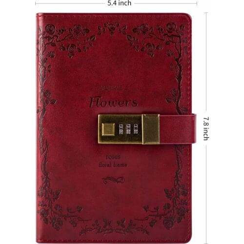 Diary With Lock Cagie Vintage Leather Journal Lock Diary Travelers Diary Lined Paper and Blank Paper Notebooks Sketchbook